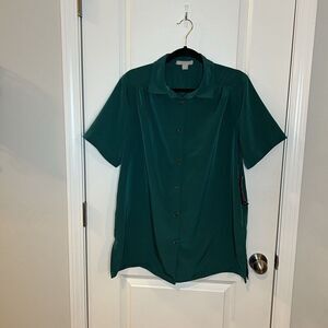 Woman Within Women's Top 14/16 Button Up  Satin